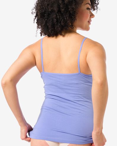 dameshemd katoen spaghettibandjes blauw - 19621246BLUE - HEMA