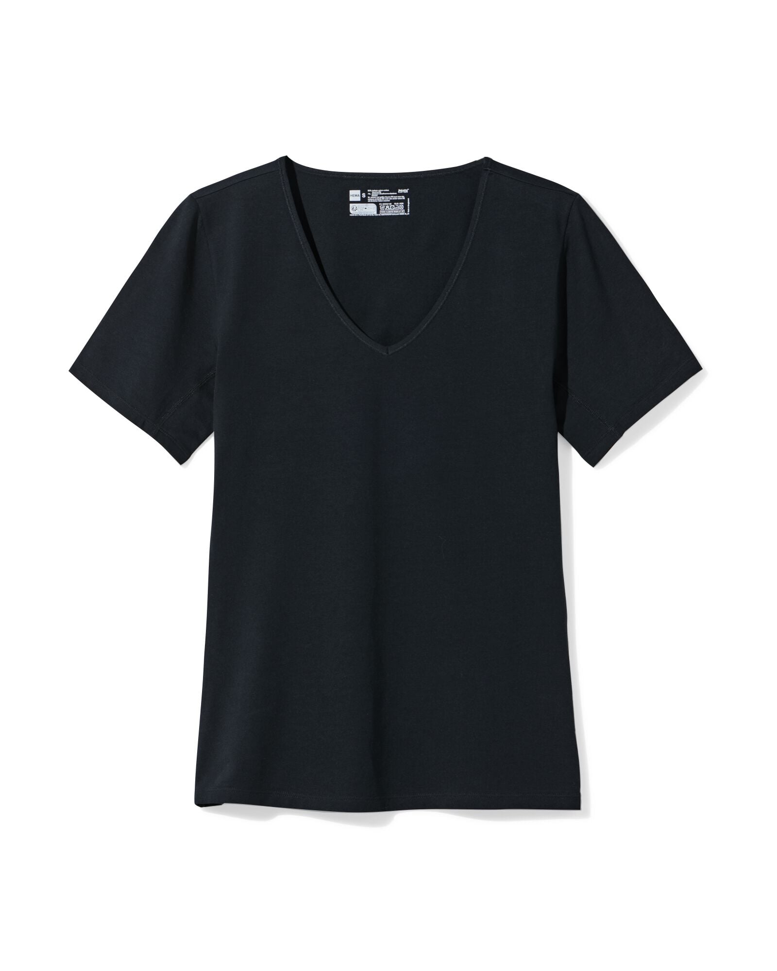 Damen-T-Shirt, perfekter Komfort, Baumwolle schwarz schwarz - 19611654BLACK - HEMA