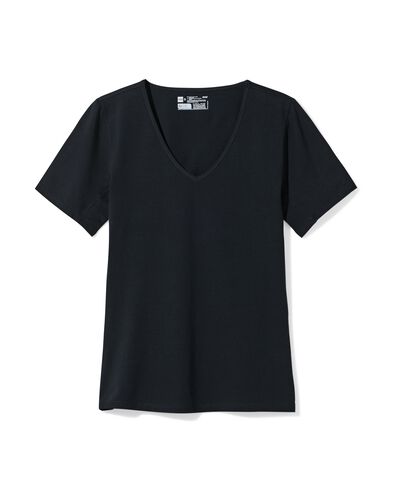 Damen-T-Shirt, perfekter Komfort, Baumwolle schwarz schwarz - 19611654BLACK - HEMA