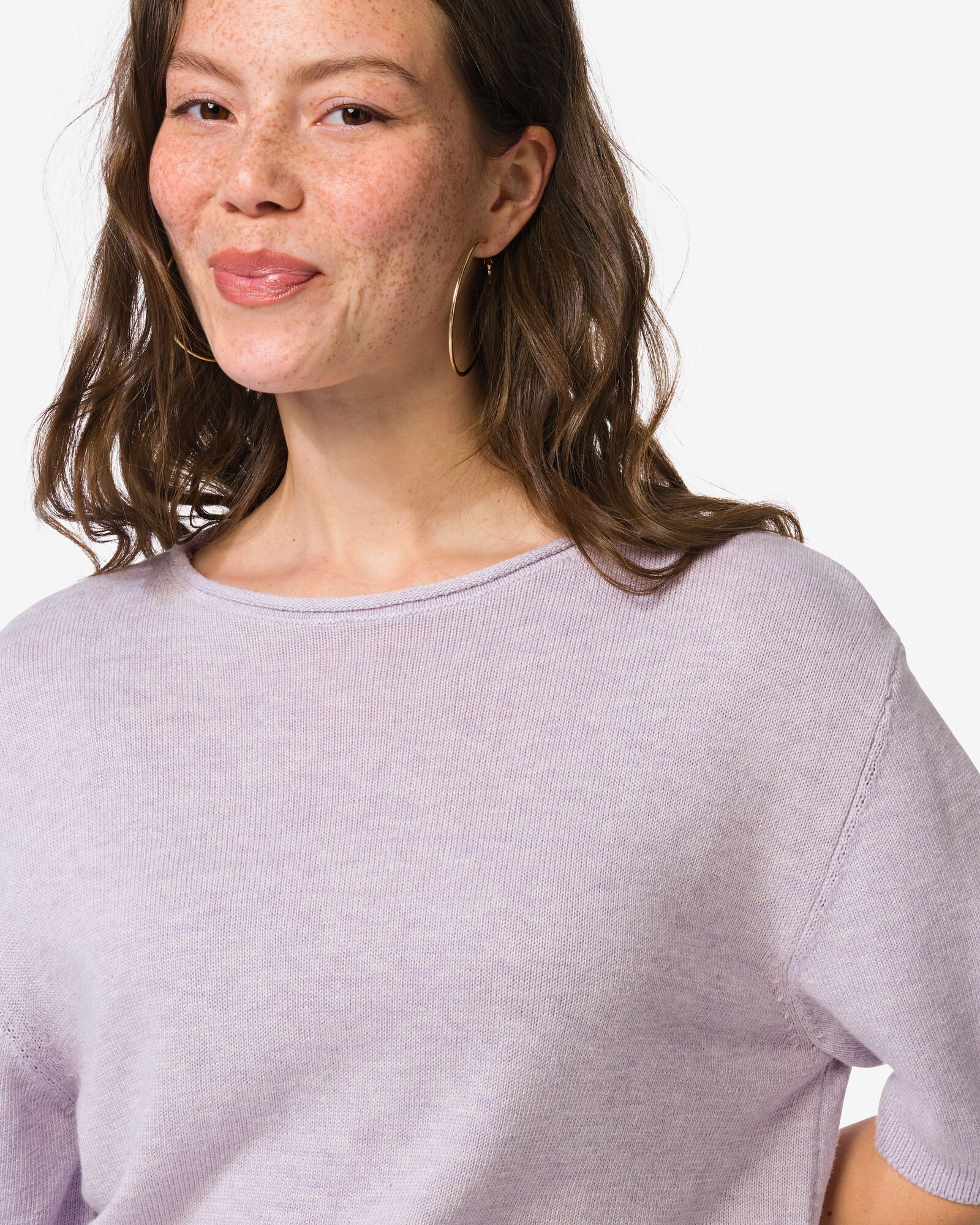 pull femme Gael maille fine lilas lilas - 36207760LILAC - HEMA