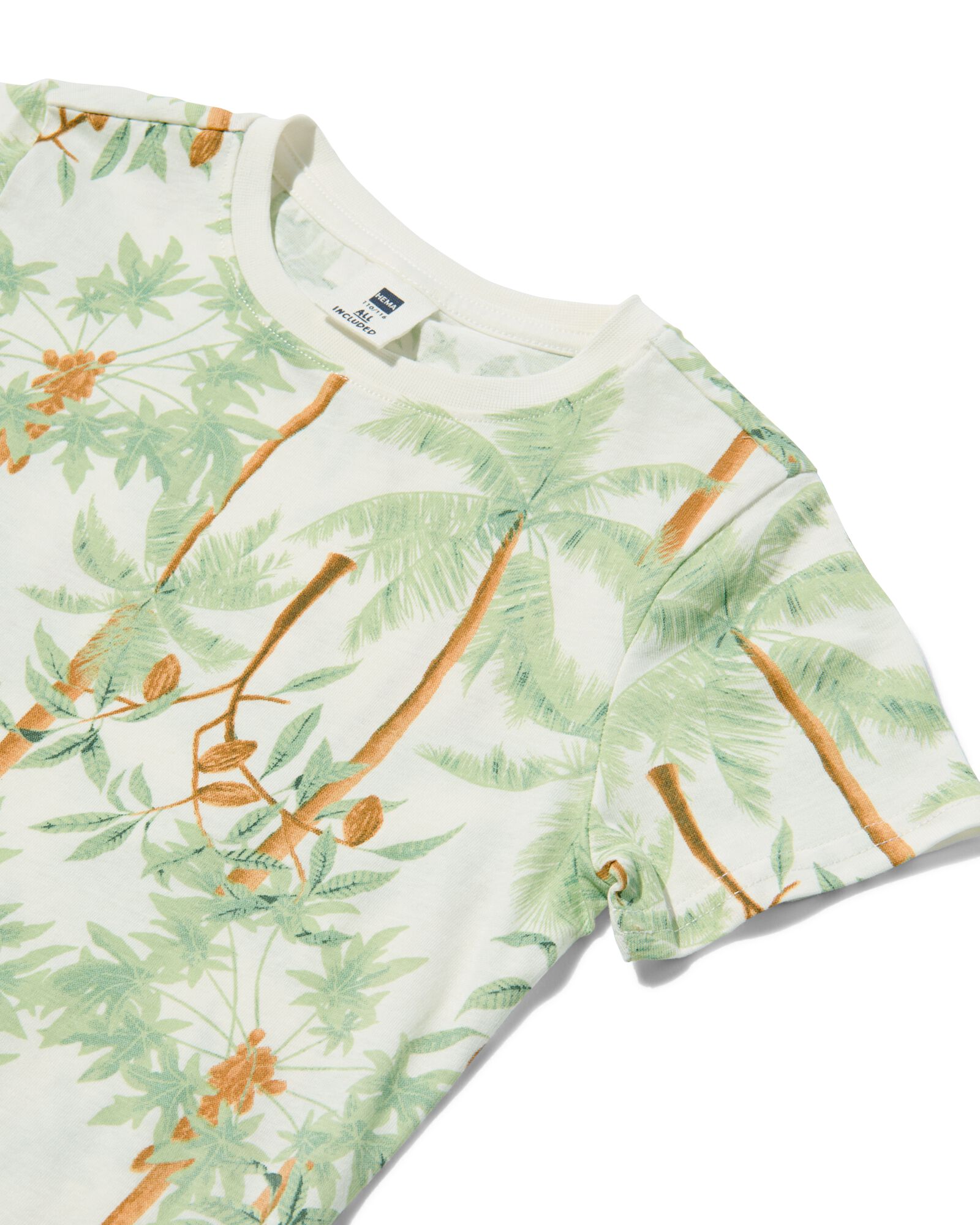 Kinder-T-Shirt, Palmen eierschalenfarben - 1000031234 - HEMA