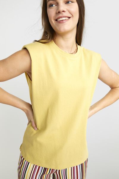 Afstoting Misleidend vork dames t-shirt Lea structuur geel - HEMA