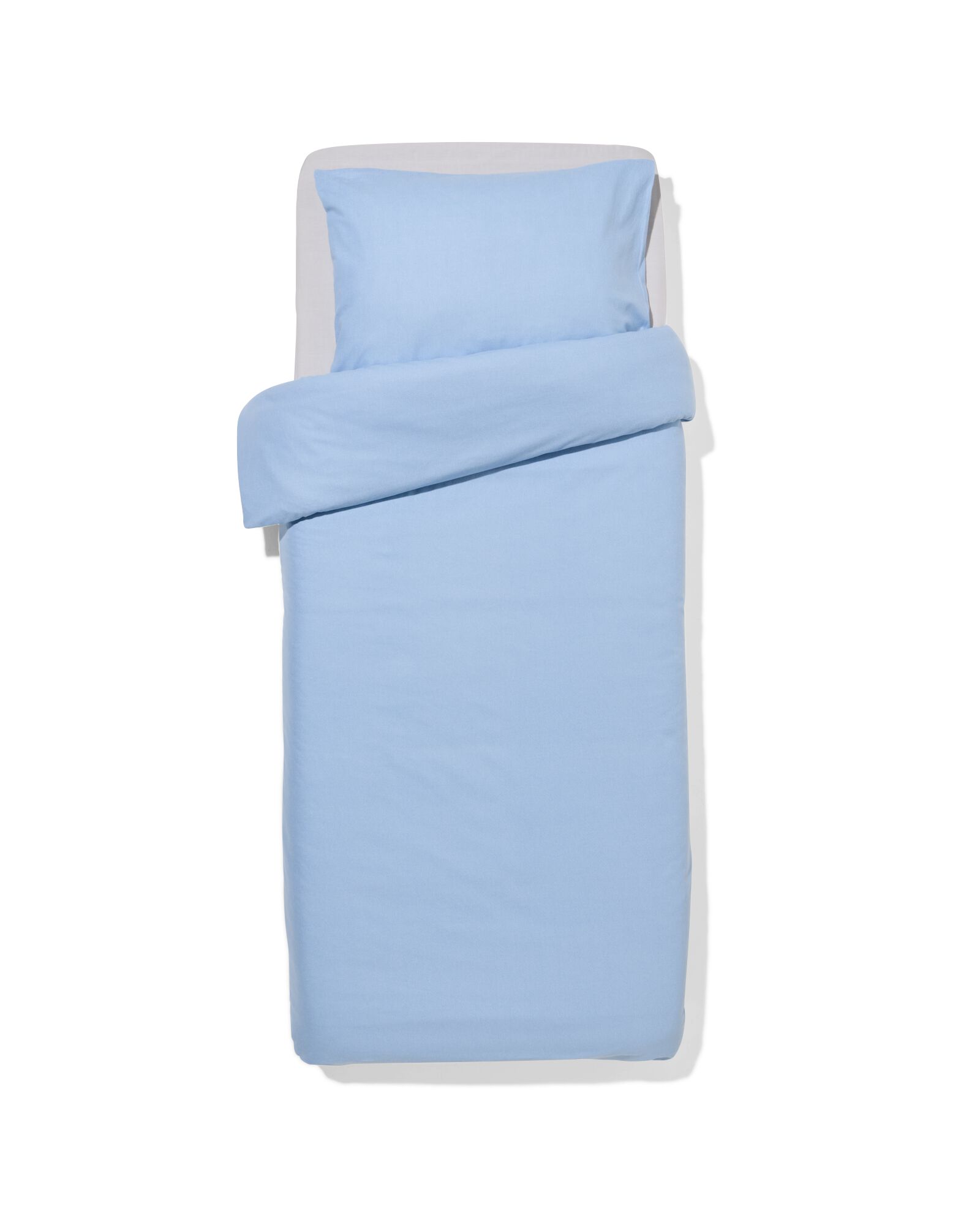 housse de couette 140x200/220cm flanelle &agrave; rayures bleu clair - 5700204 - HEMA