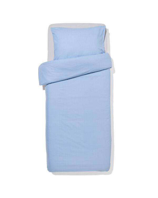 housse de couette 140x200/220cm flanelle &agrave; rayures bleu clair - 5700204 - HEMA