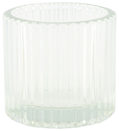 Teelichthalter, Glas mit Rillen, Ø 7 x 6,5 cm - 13322116 - HEMA