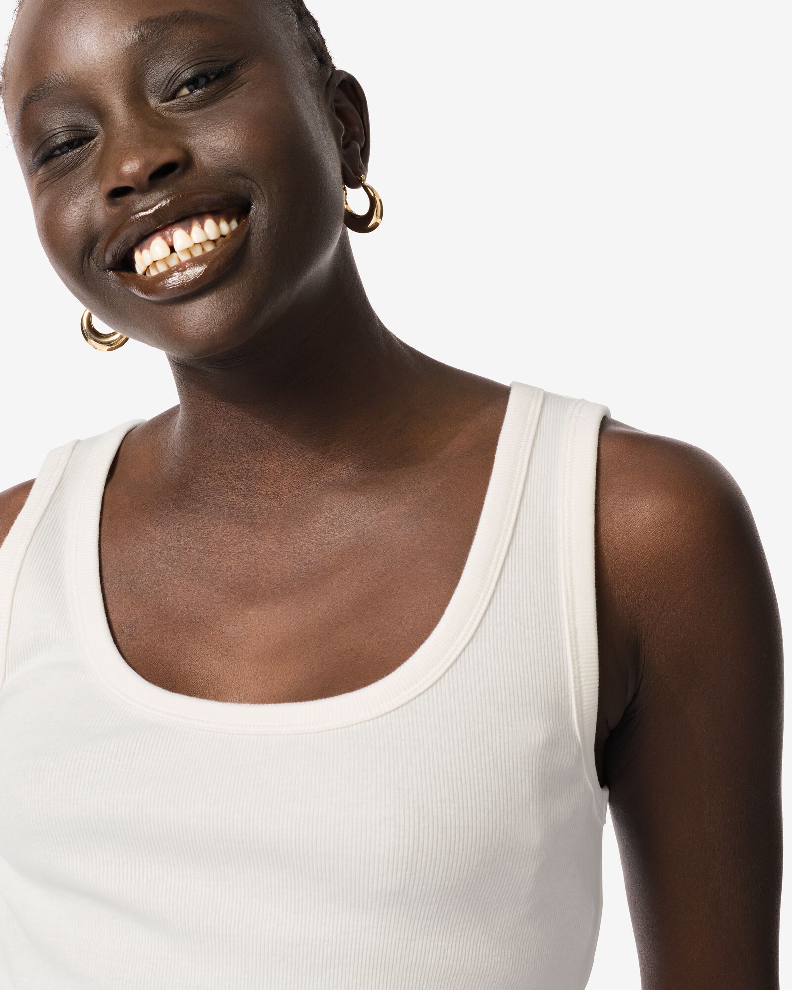 Damen-Top Anouk, Feinripp wei&szlig; wei&szlig; - 1000031338 - HEMA