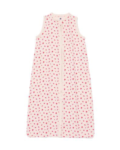 babyslaapzak mouwloos mousseline 0.5tog aardbeien lichtroze lichtroze - 33302060LIGHTPINK - HEMA