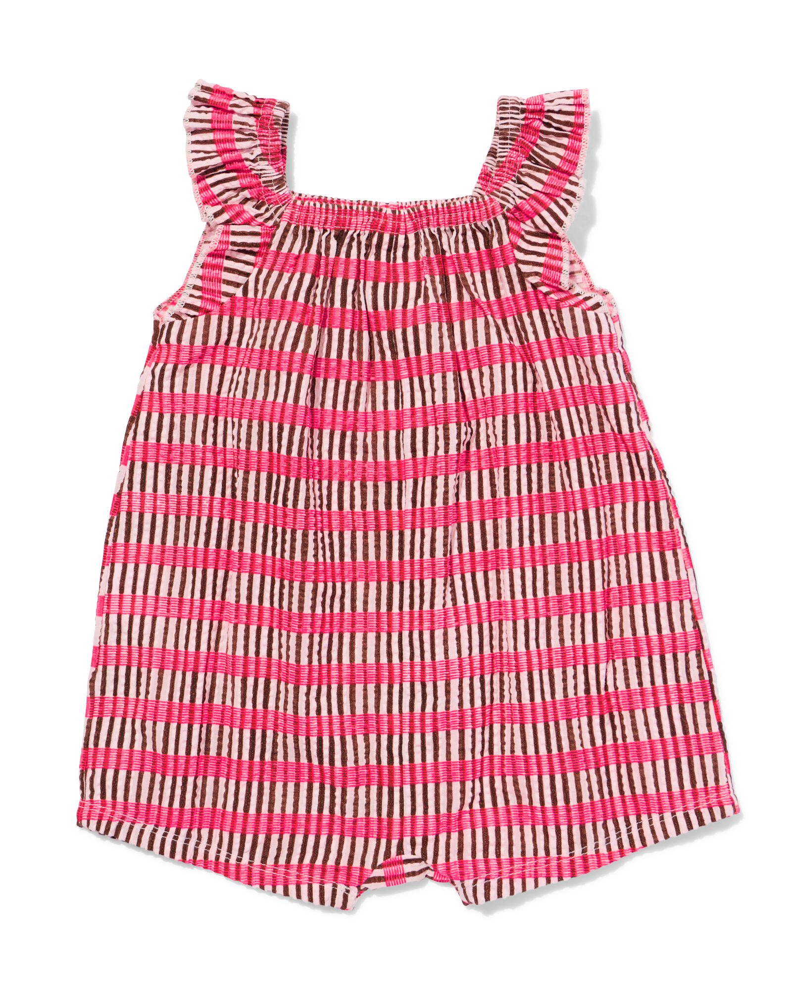 babyplaysuit seersucker strepen roze roze - 33077970PINK - HEMA