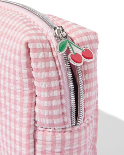 etui 18.5x6.6x13cm seersucker ruiten kersen - 61104551 - HEMA