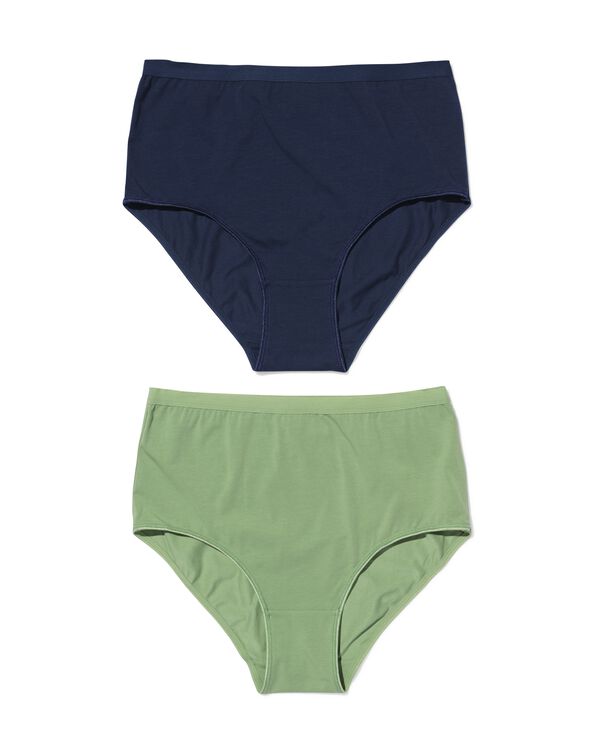 Damen-Taillenslips aus Baumwolle &ndash; 2 St&uuml;ck gr&uuml;n gr&uuml;n - 19602134GREEN - HEMA