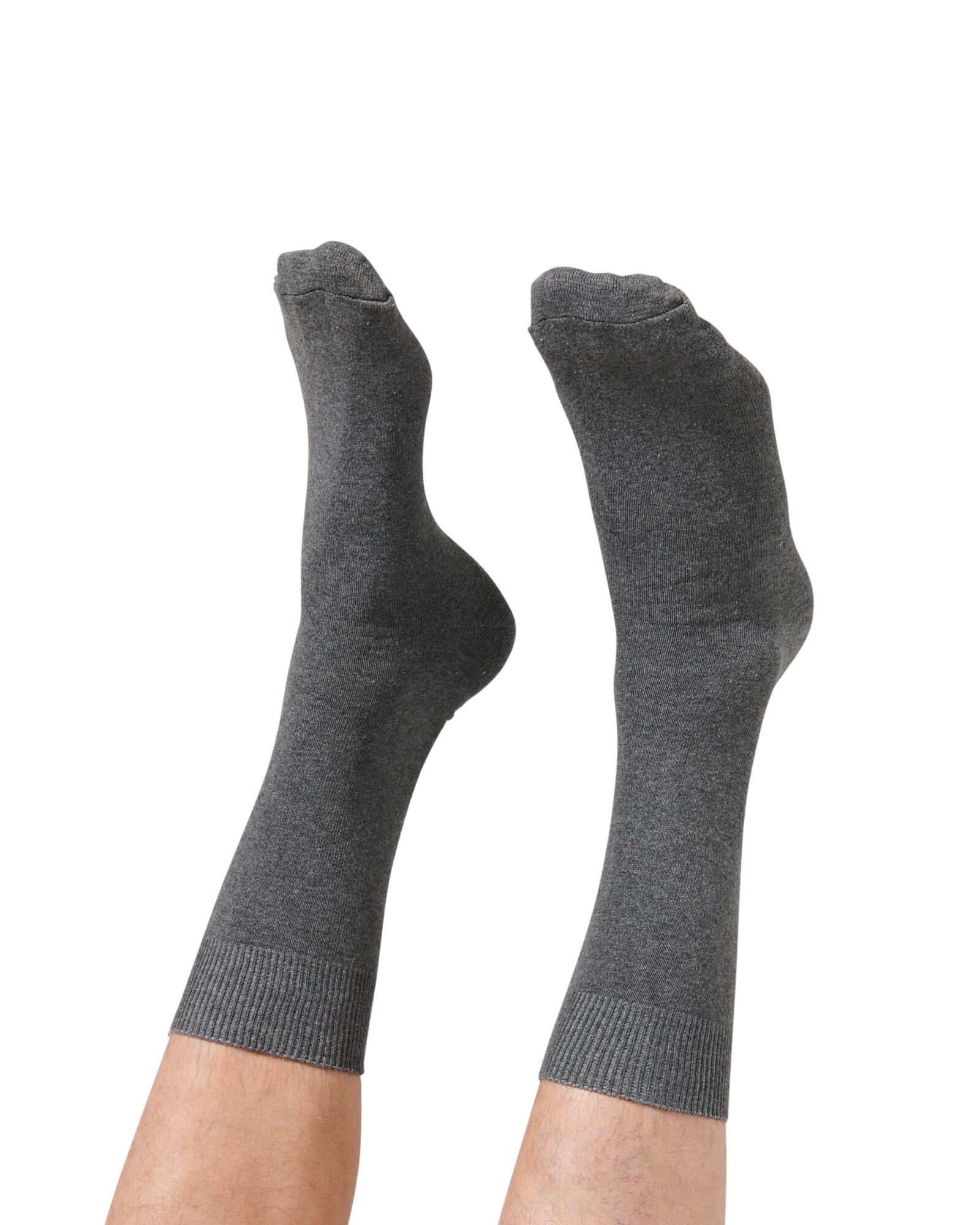 2 paires de chaussettes homme avec coton gris chiné - HEMA