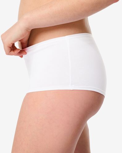 2 shorties femme coton stretch blanc blanc - 1000030351 - HEMA