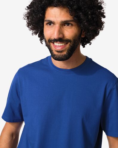 heren T-shirt basic felblauw felblauw - 2190390BRIGHTBLUE - HEMA