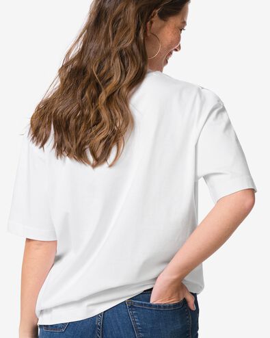 dames T-shirt  Do relaxed fit wit wit - 36304320WHITE - HEMA
