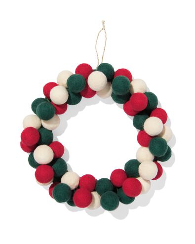 couronne de boules ⌀36x8,5 cm feutrine - 25100230 - HEMA