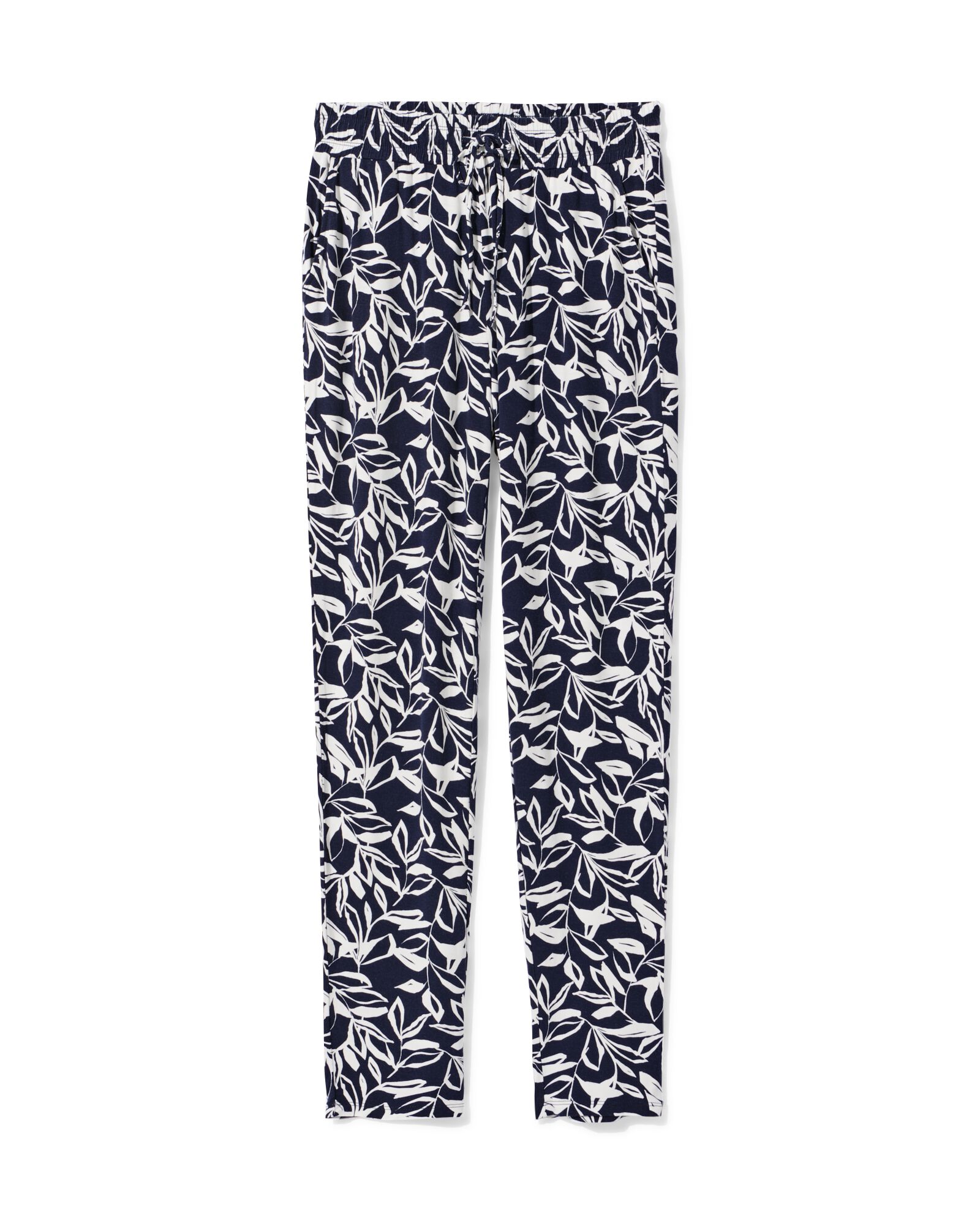 damesbroek Mila regular fit bladeren donkerblauw donkerblauw - 36202870DARKBLUE - HEMA