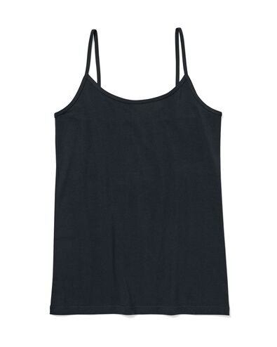 d&eacute;bardeur femme &agrave; bretelles spaghetti coton confort parfait noir noir - 19611434BLACK - HEMA