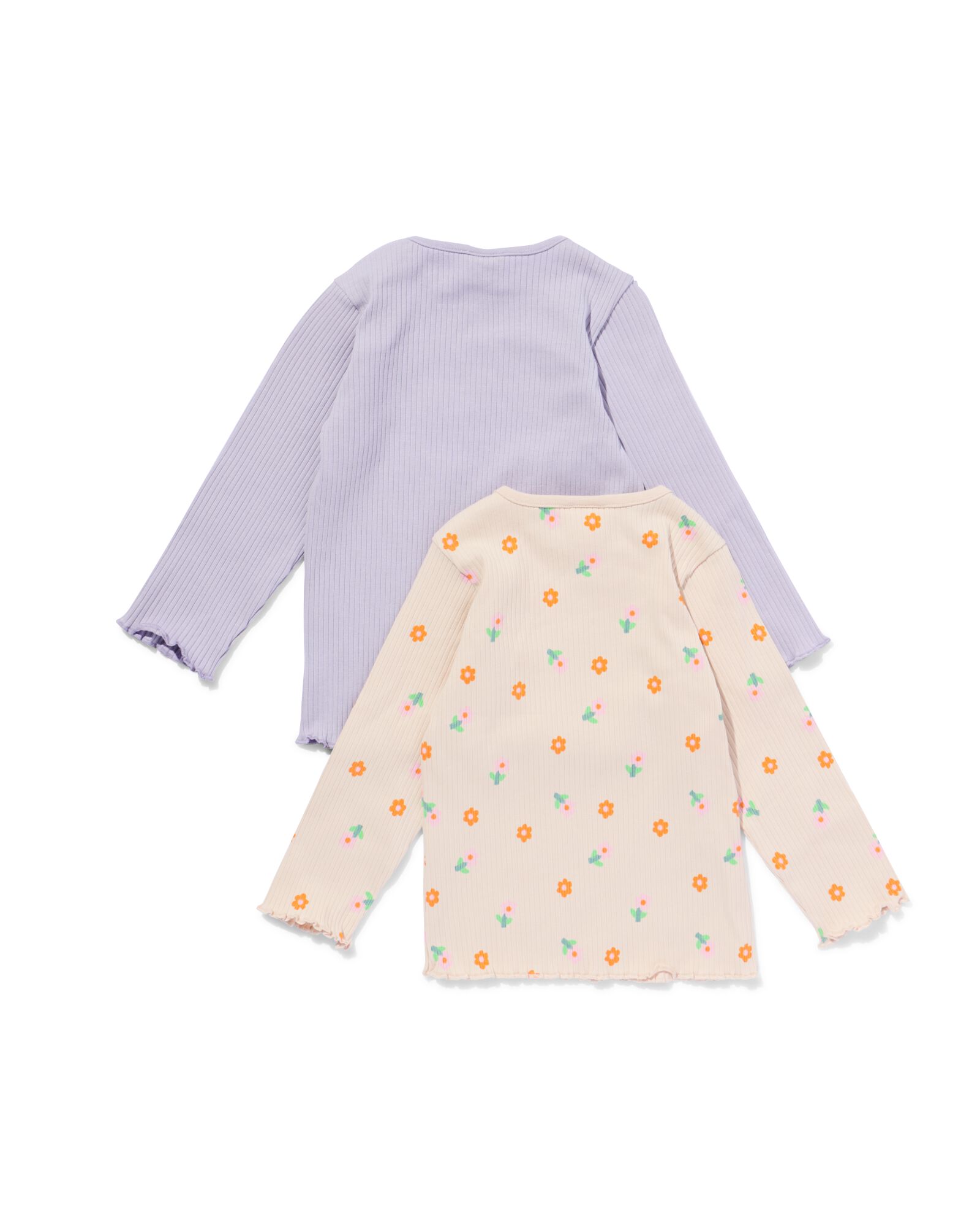 t-shirt b&eacute;b&eacute; c&ocirc;tel&eacute; fleurs - lot de 2 violet - 33088260PURPLE - HEMA