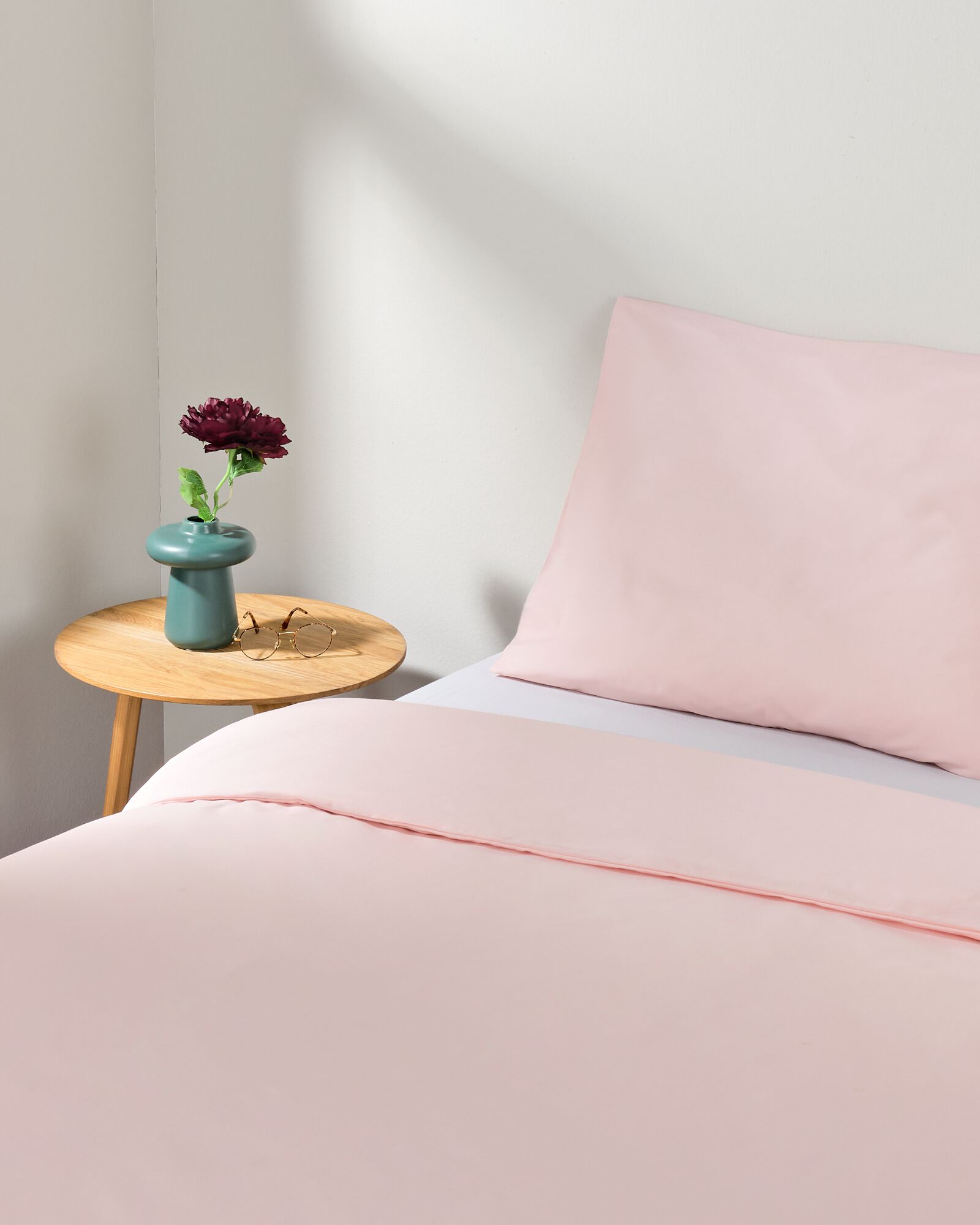 housse de couette 140x200/220 coton doux rose clair - 5750173 - HEMA