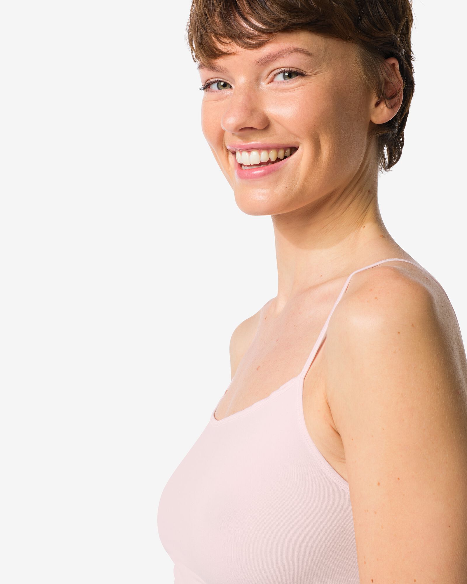 Nahtloses Damenunterhemd aus Mikrofaser mit Spaghettitr&auml;gern hellrosa hellrosa - 19602993LIGHTPINK - HEMA