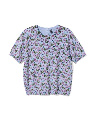 pull femme Fally maille fine fleurs bleu clair bleu clair - 36303460LIGHTBLUE - HEMA