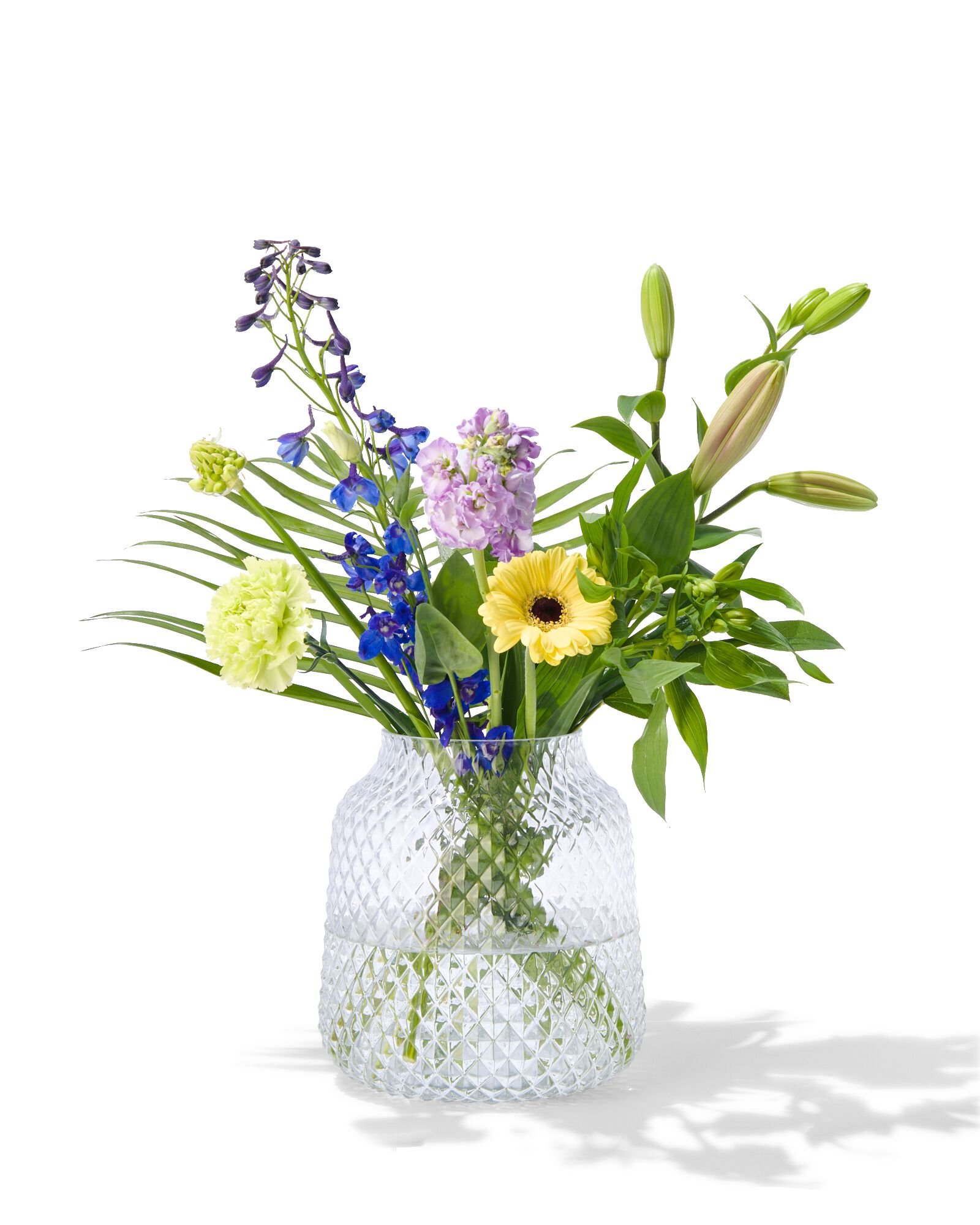 Vase, Ø 18 x 21 cm, Glas, Karorelief - 13321121 - HEMA