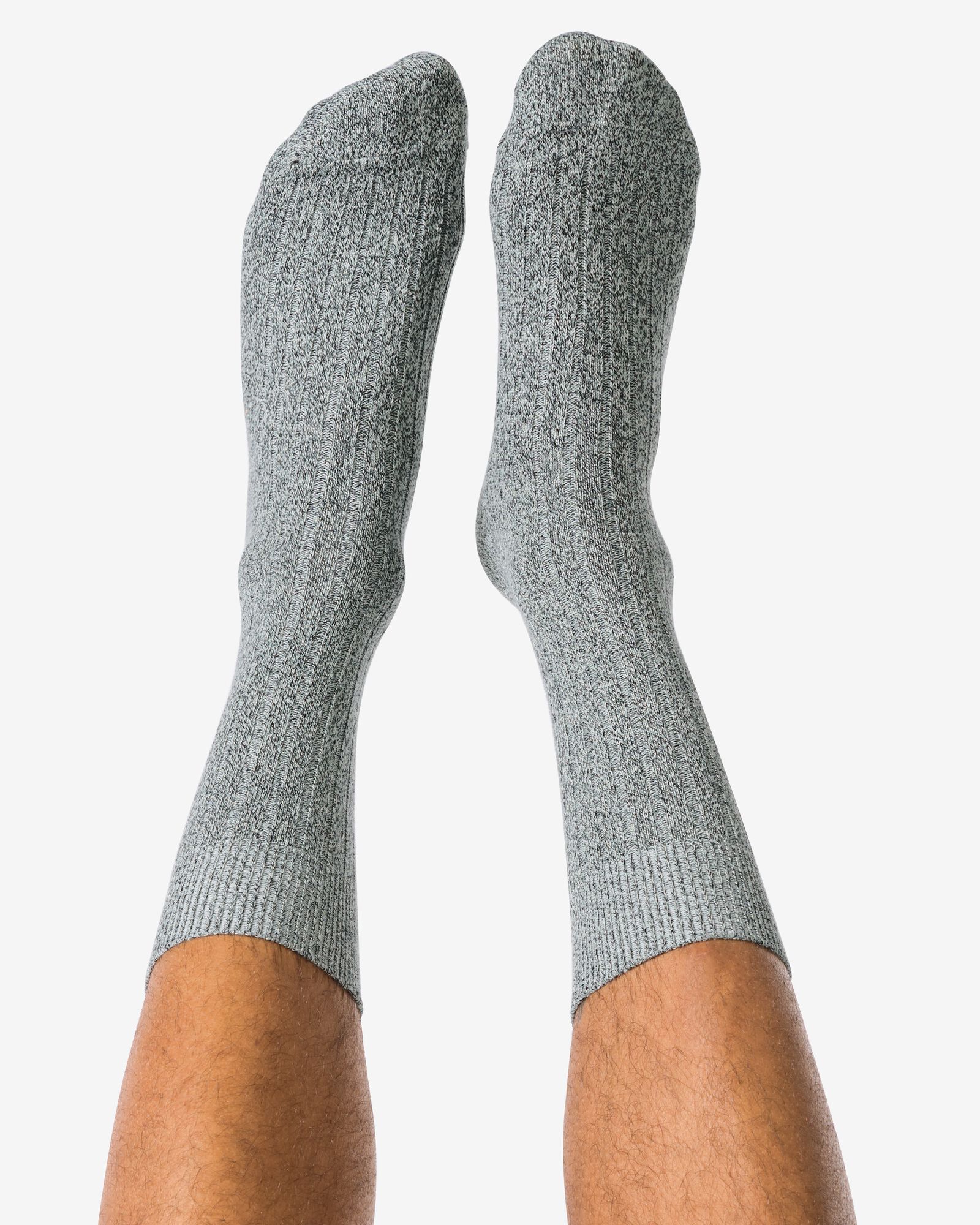 Herrensocken, gerippt grau - 4170410GREY - HEMA