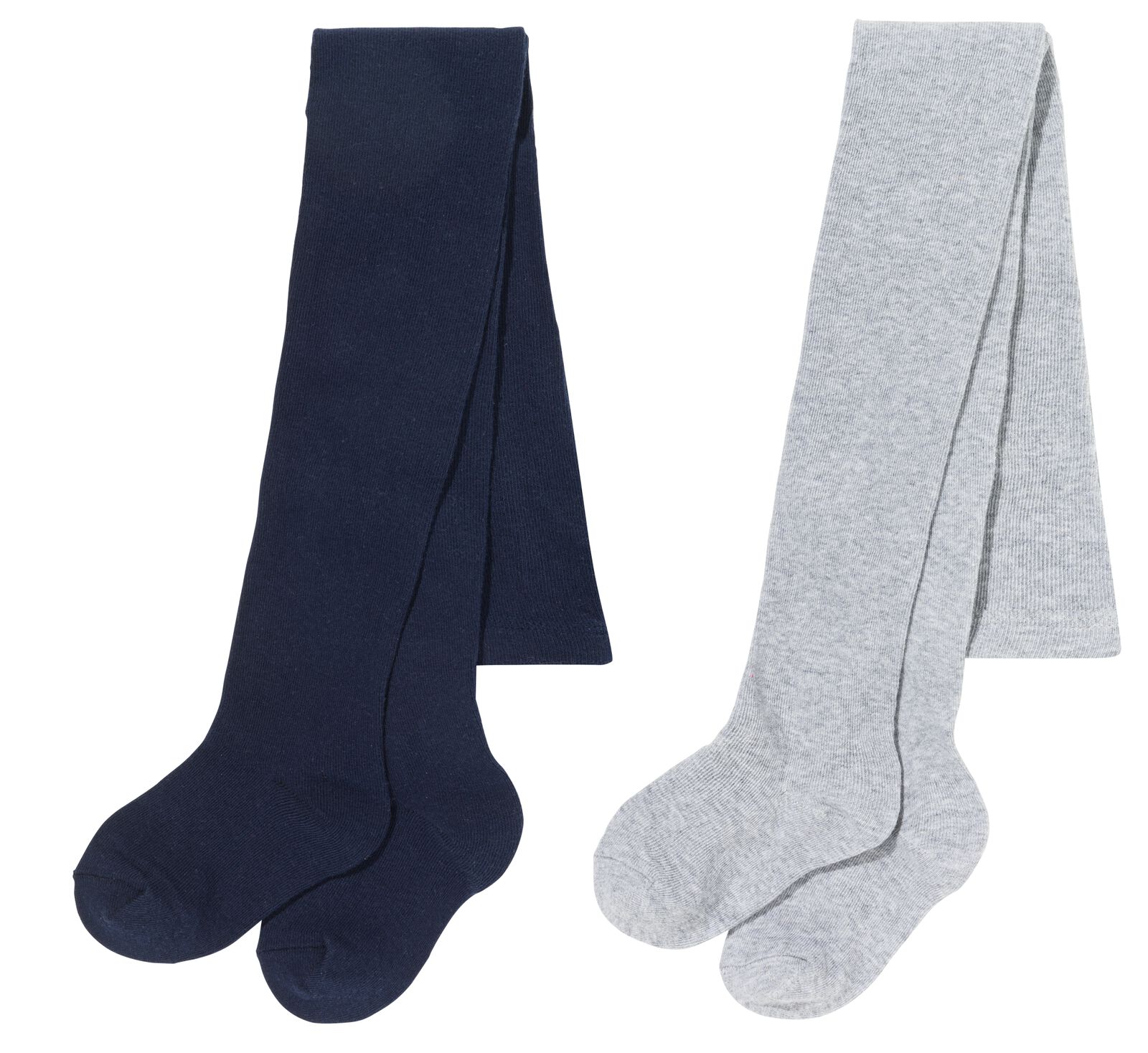2 paires de collants &eacute;pais enfant avec coton bleu bleu - 1000028429 - HEMA