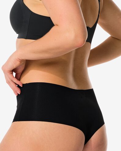 damesstring hoge taille micro rib ultimate comfort zwart zwart - 19620655BLACK - HEMA