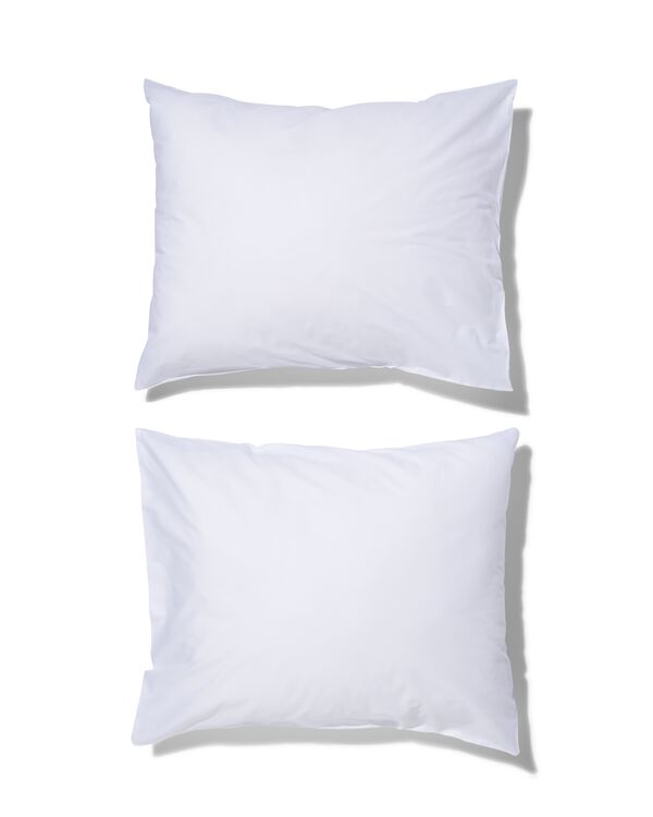 taies d'oreiller 60x70cm coton doux blanc - 5180036 - HEMA