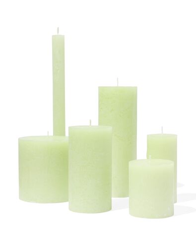 bougies rustiques vert menthe 5 x 11 - 13504006 - HEMA