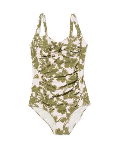 Damen-Badeanzug Riva, figurfreundliche Passform, gebl&uuml;mt gr&uuml;n gr&uuml;n - 22360690GREEN - HEMA