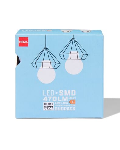 boule led smd E27 4.9W 470lm - 2 pi&egrave;ces - 20000040 - HEMA