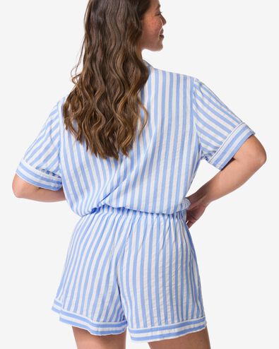 short de pyjama femme seersucker rayures bleu bleu - 23401615BLUE - HEMA