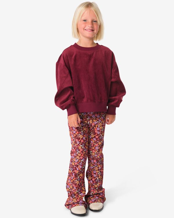 legging enfant fleurs bordeaux bordeaux - 30835304BURGUNDYRED - HEMA