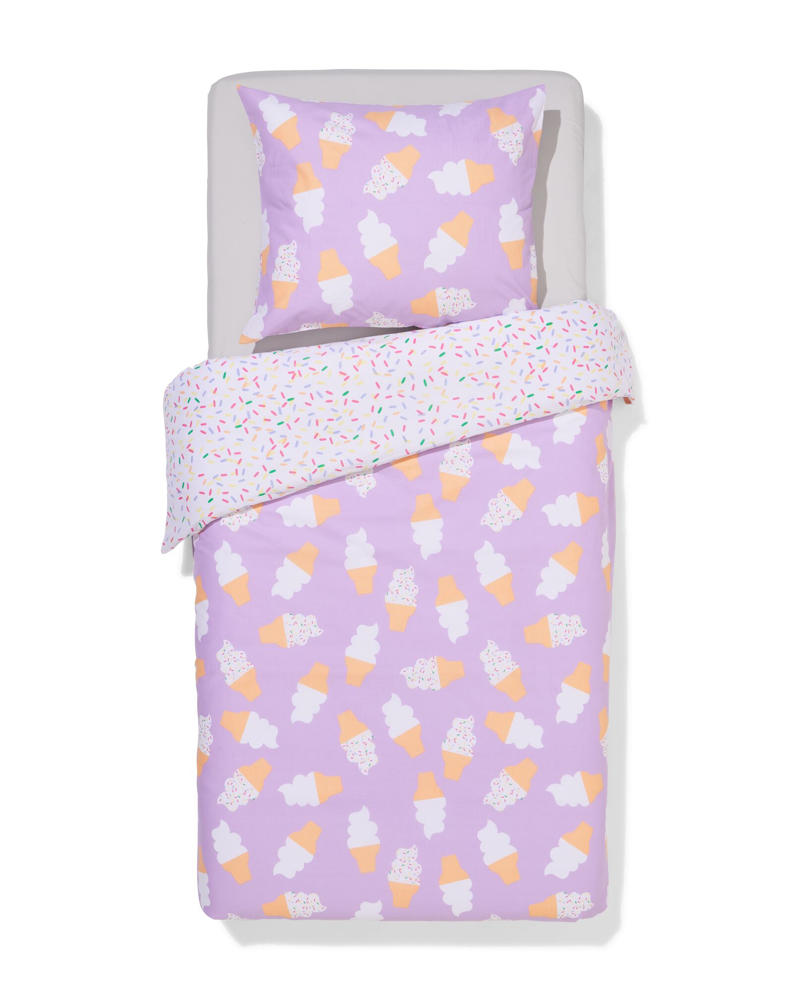 housse de couette enfant 140x200 coton doux glaces - 5730226 - HEMA