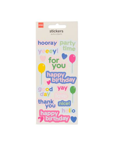 autocollants citations d'anniversaire - 5 pi&egrave;ces - 14793288 - HEMA