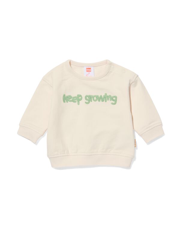 Newborn-Sweatshirt, Biobaumwolle, Frottee-Schriftzug ecru ecru - 33477810ECRU - HEMA