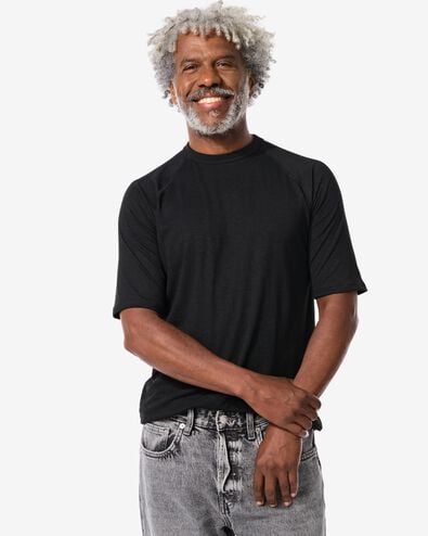 heren thermo t-shirt noir noir - 1000018852 - HEMA