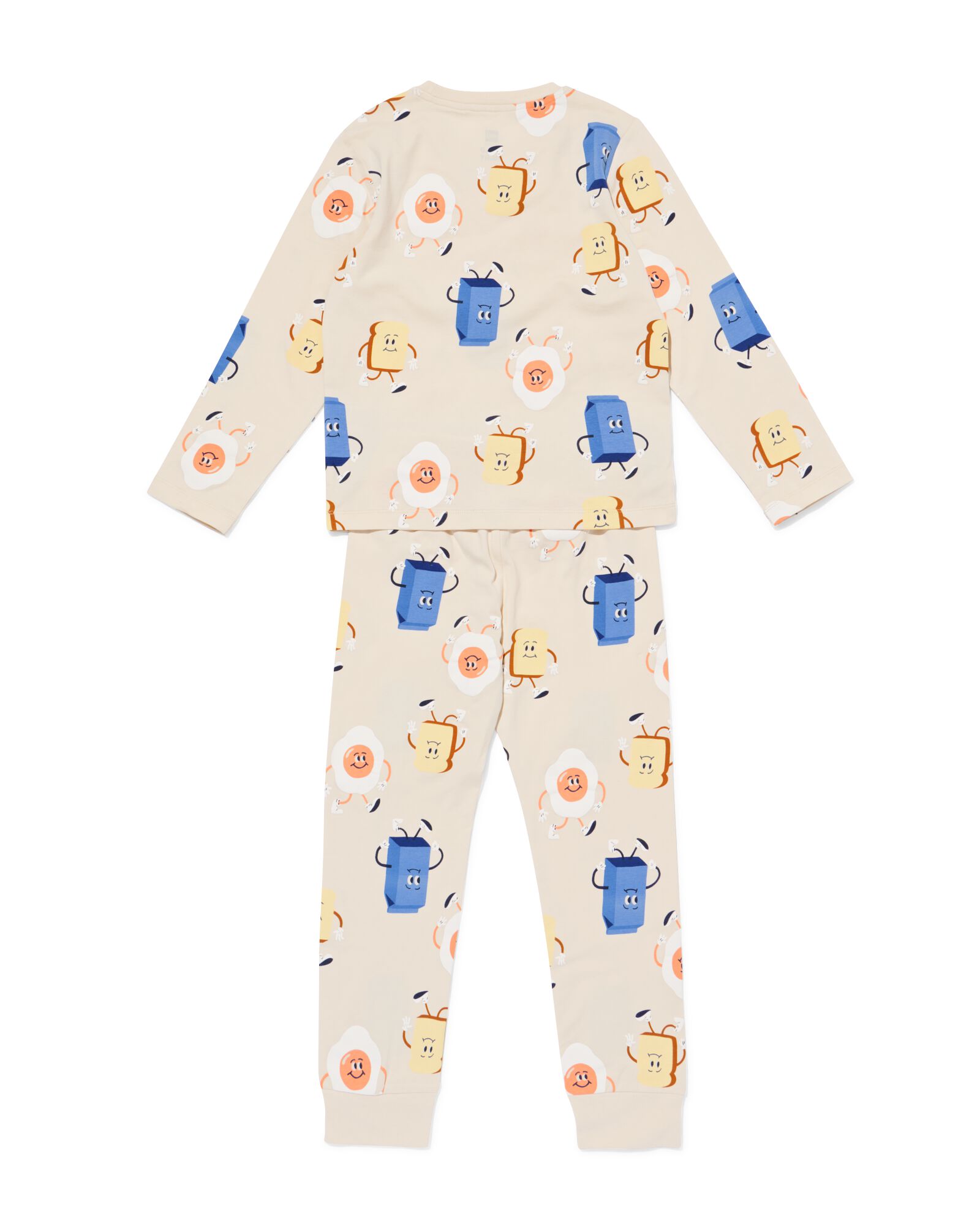 kinderpyjama ontbijt gebroken wit gebroken wit - 23000860OFFWHITE - HEMA