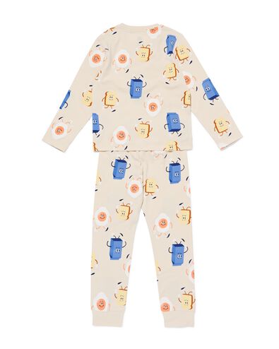 kinderpyjama ontbijt gebroken wit gebroken wit - 23000860OFFWHITE - HEMA