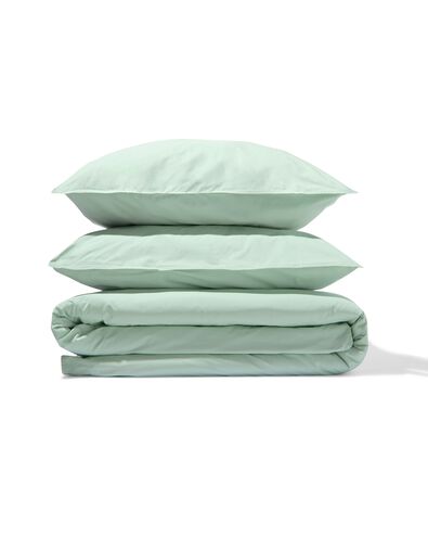 housse de couette 240x200/220 cm percale de coton h&ocirc;tel vert clair - 5750163 - HEMA