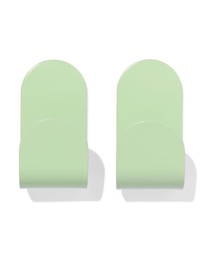 plakhaken 2.5x5cm rvs groen - 2 stuks - 80300184 - HEMA