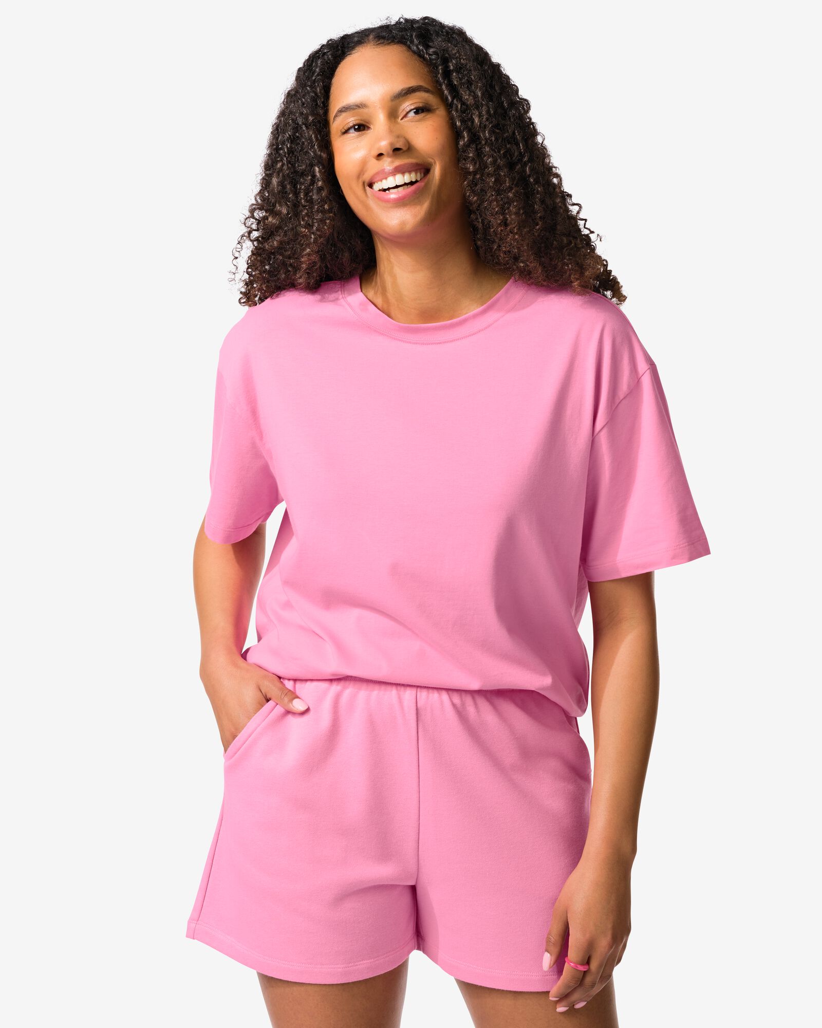 t-shirt femme boxy fit rose rose - 36000388PINK - HEMA