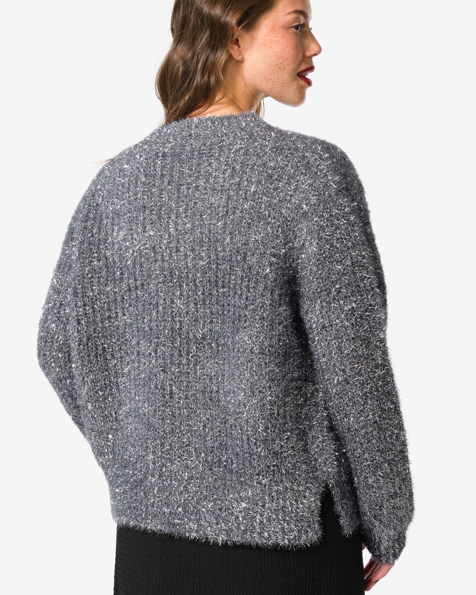 damestrui gebreid Floor glitter zilver zilver - 36206070SILVER - HEMA