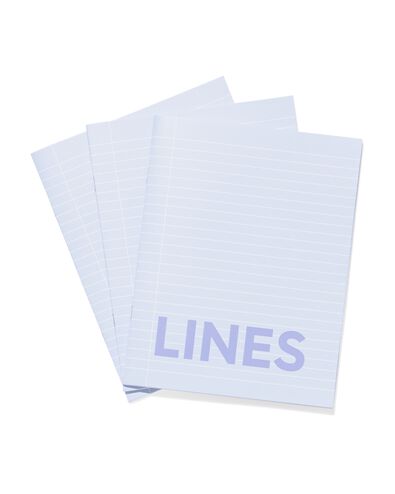 schriften blauw A5 gelinieerd - 3 stuks - 14120221 - HEMA