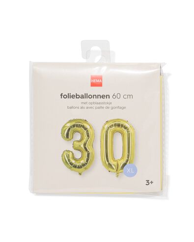 ballon aluminium num&eacute;ro 30 60cm dor&eacute; - 14260018 - HEMA