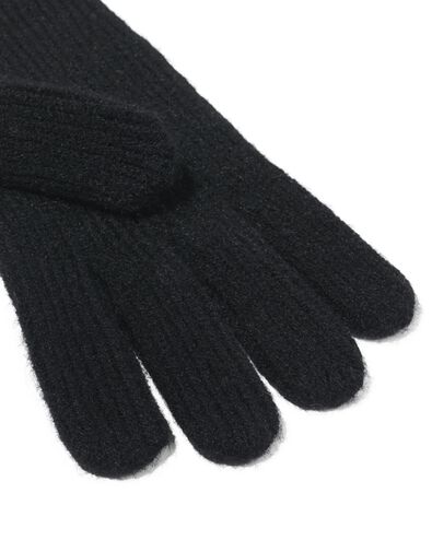 dameshandschoen rib zwart zwart - 16451105BLACK - HEMA