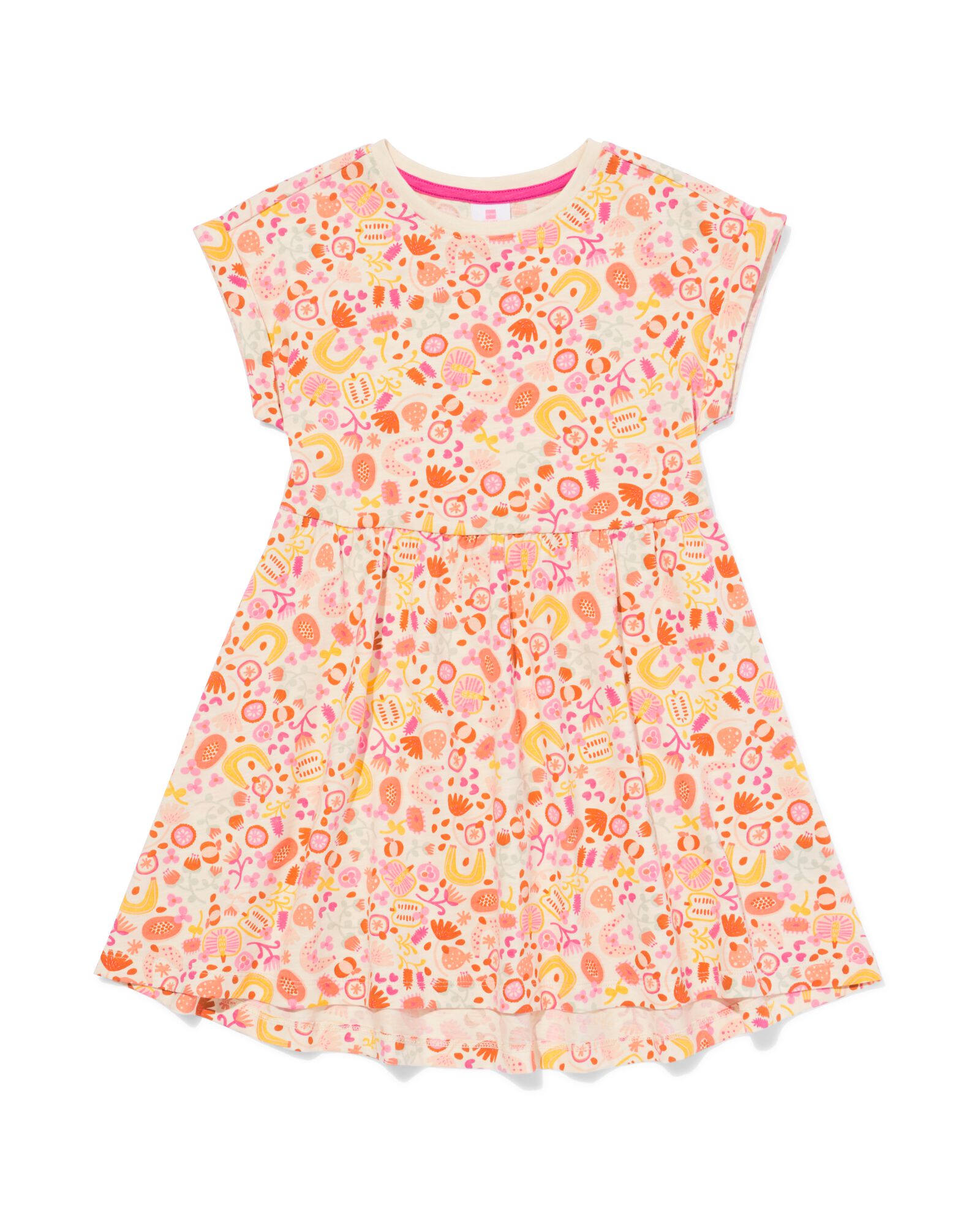 robe enfant trap&egrave;ze fleurs &eacute;cru &eacute;cru - 30865901ECRU - HEMA