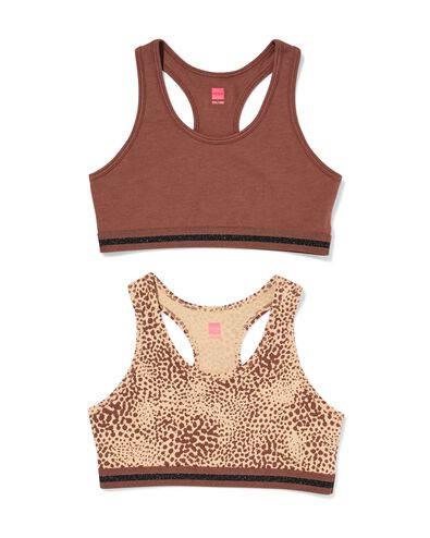 crop tops enfant l&eacute;opard - Lot de 2 marron marron - 19301660BROWN - HEMA